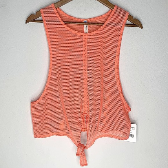 Free People Movement Mesh Dharma Tie Tank in Coral - Picture 7 of 16
